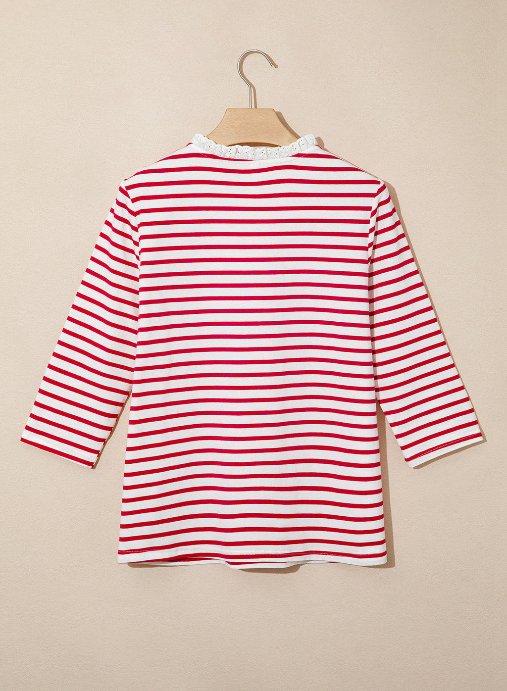 Womens Tops 3/4 Length Sleeve V Neck Loose Casual T Shirts