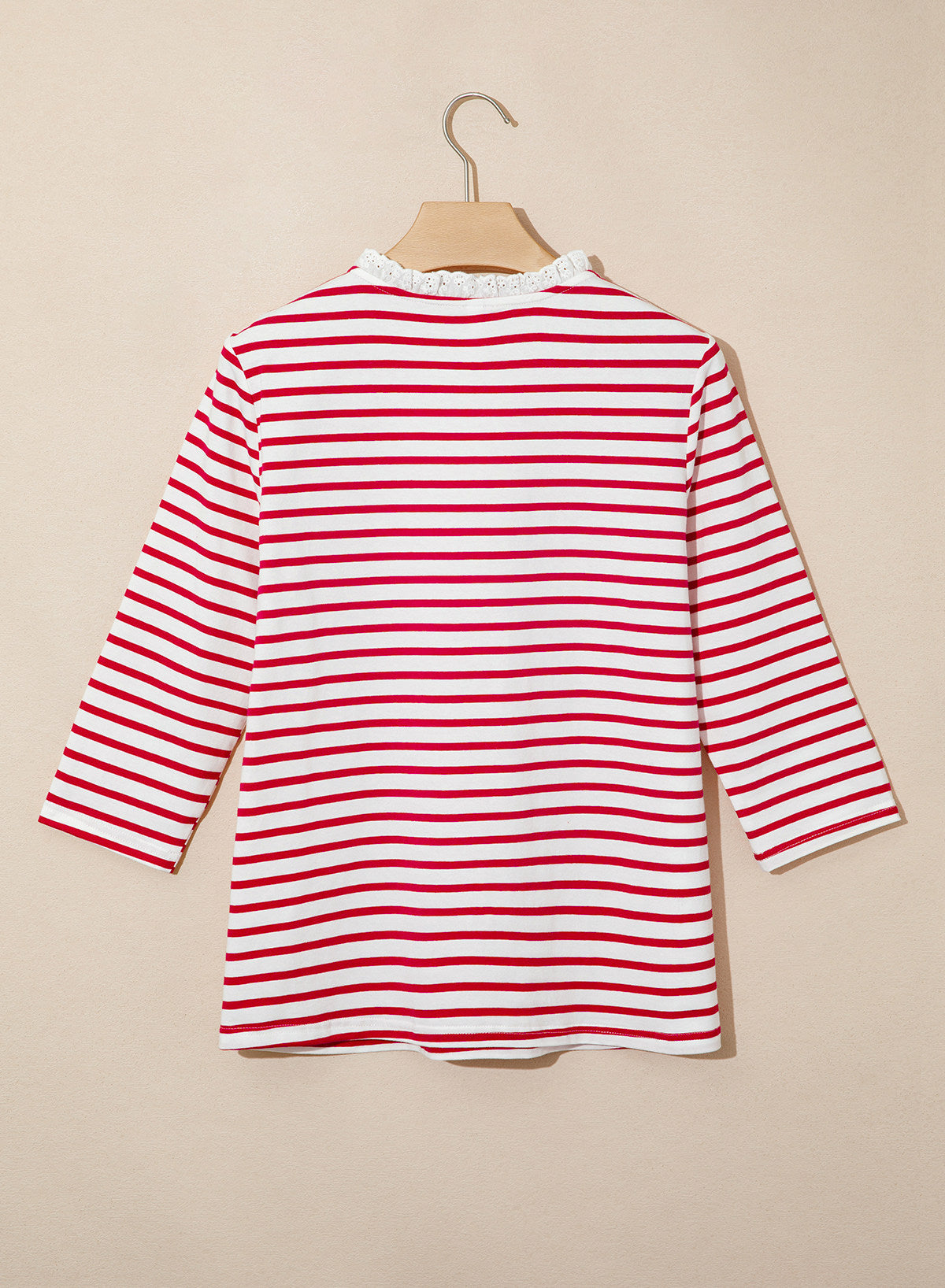Womens Tops 3/4 Length Sleeve V Neck Loose Casual T Shirts