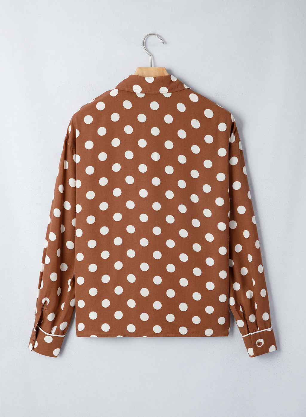 Womens Tops Polka Dot Long Sleeve Button Down Blouses