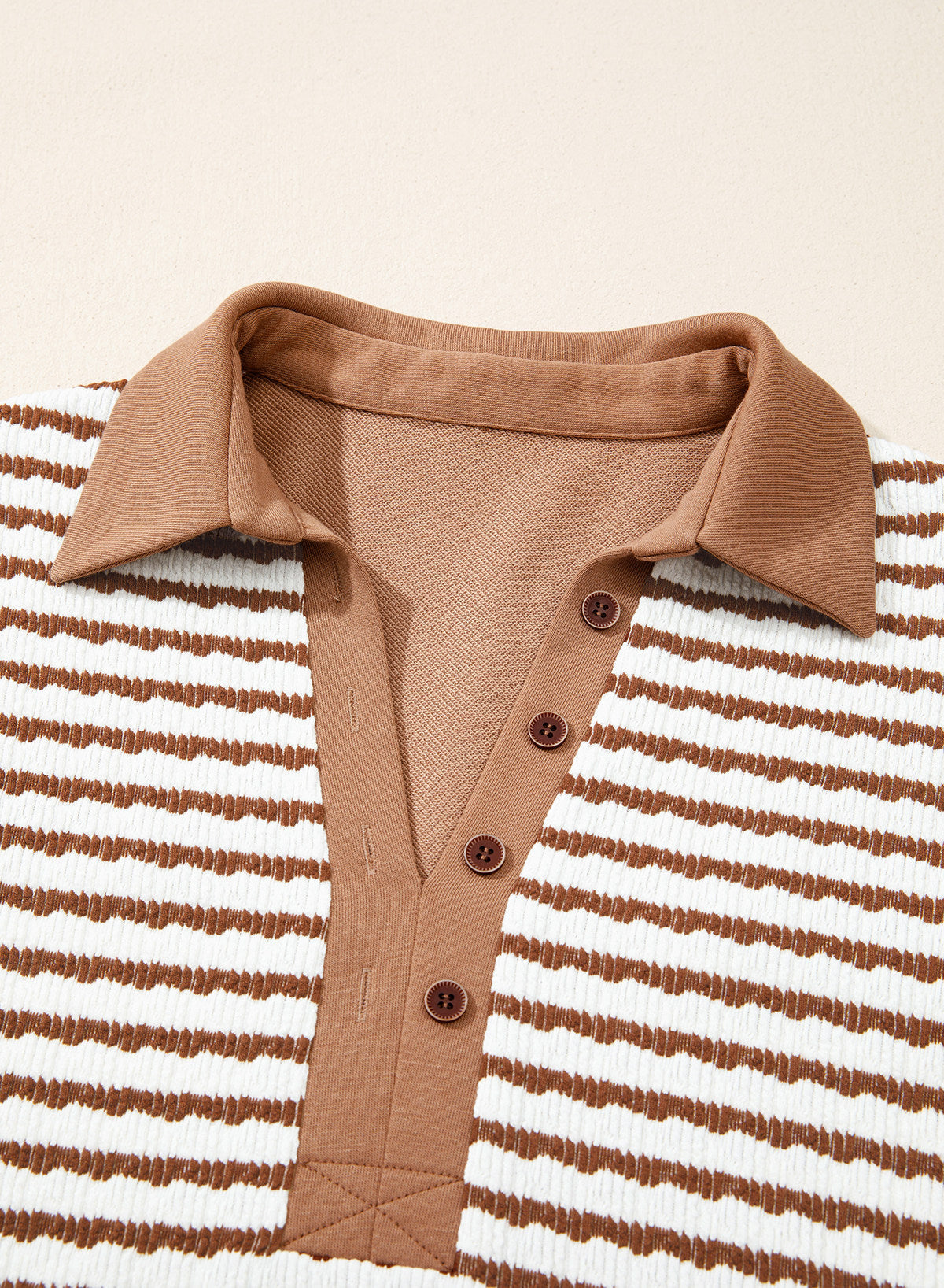Dokotoo Oversized Henley Neck Sweatshirt for Women Striped Pullover Tops