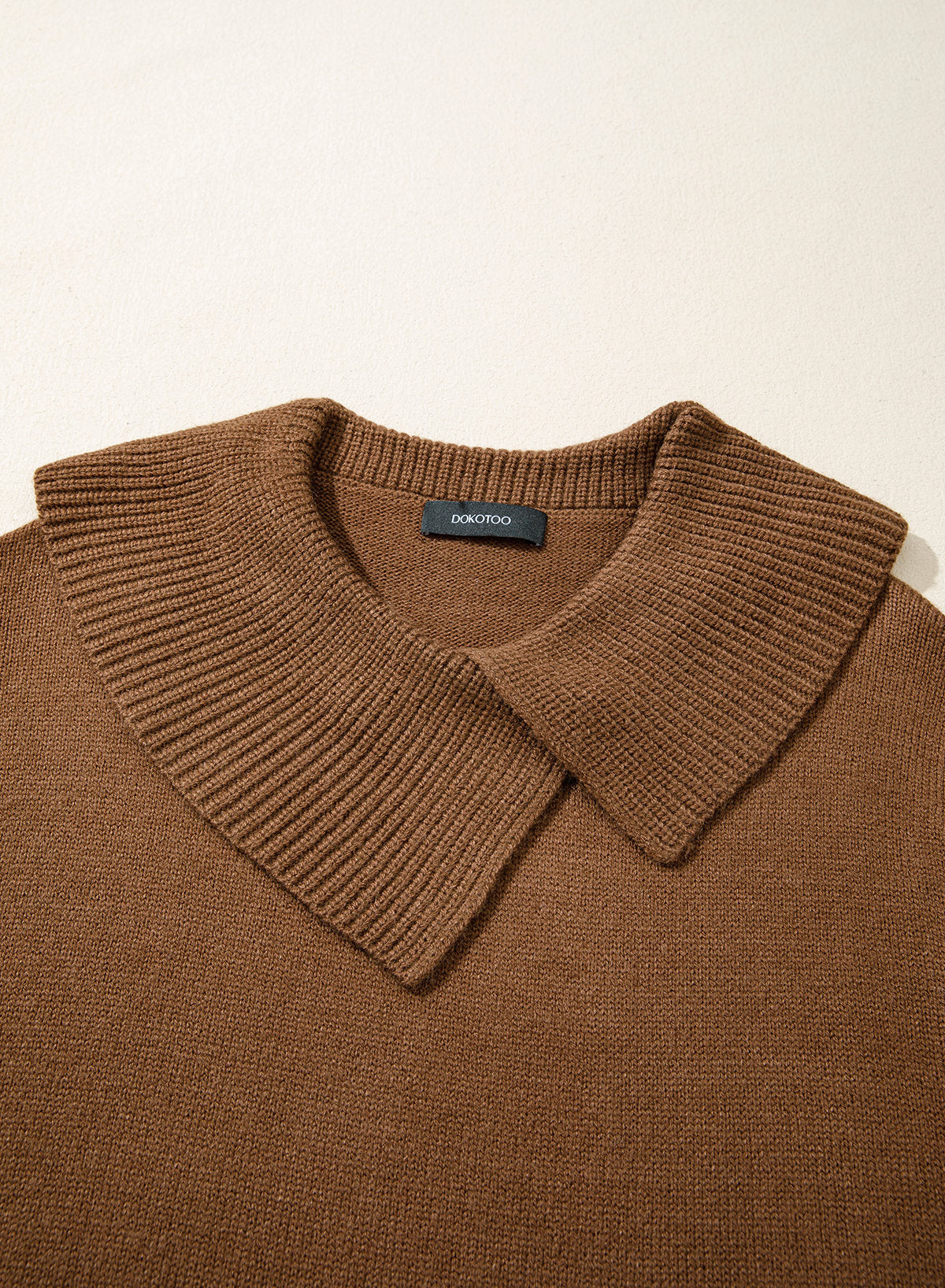 Asymmetrical Lapel Collar Pullover Sweater Tops