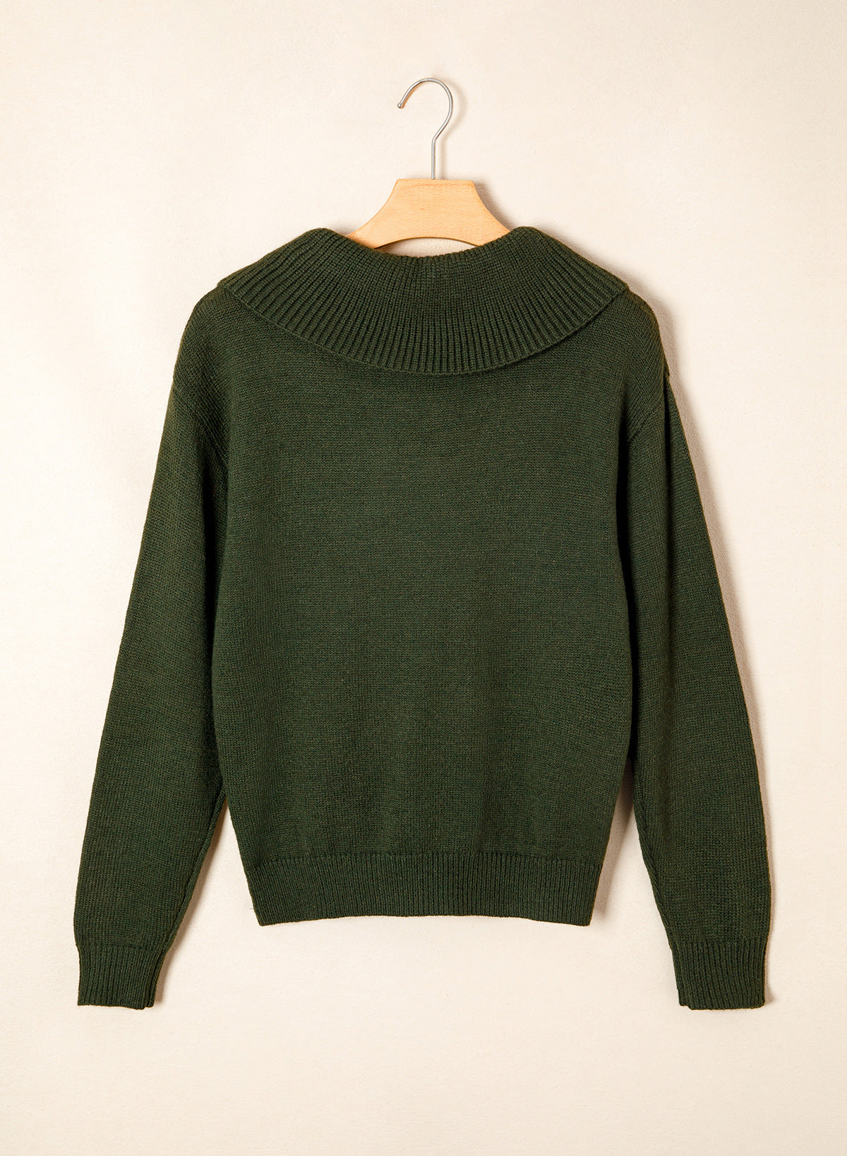 Asymmetrical Lapel Collar Pullover Sweater Tops