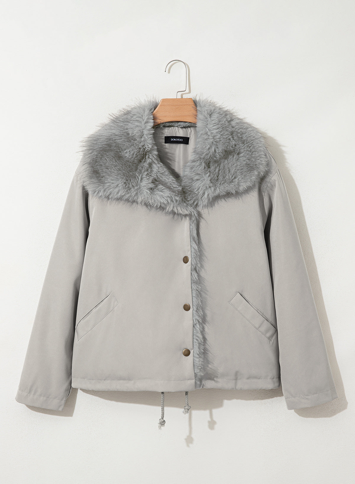 Faux Fur Detachable Oversized Cotton Jacket