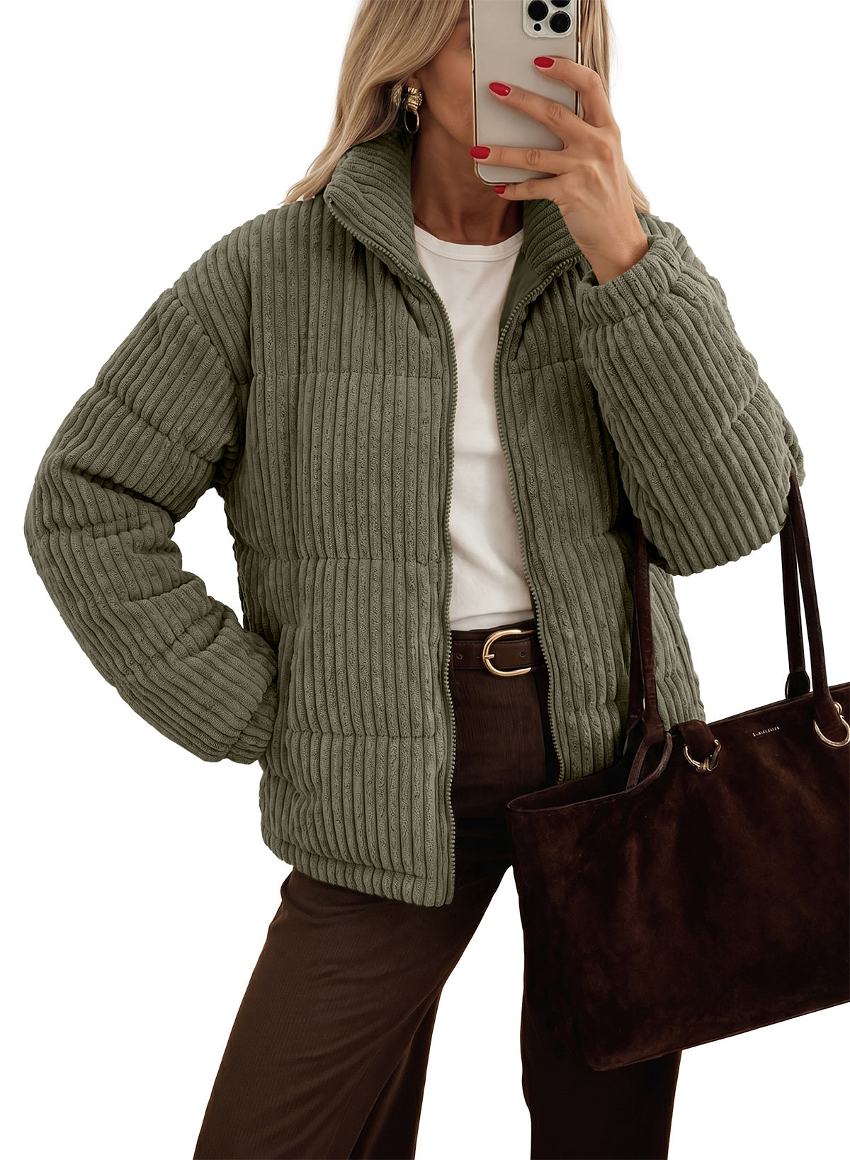 Corduroy Padded Coat In Fall/Winter