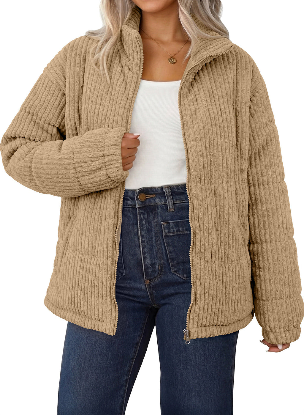 Corduroy Padded Coat In Fall/Winter