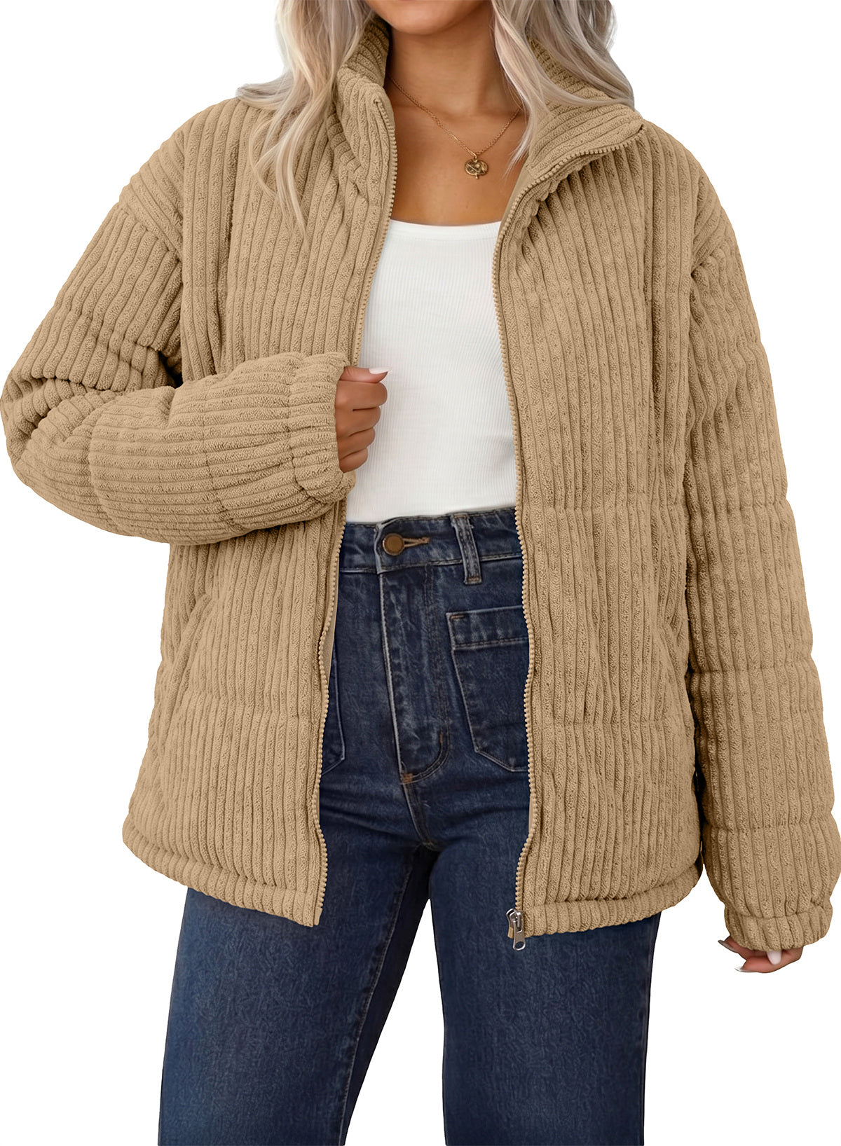 Corduroy Padded Coat In Fall/Winter