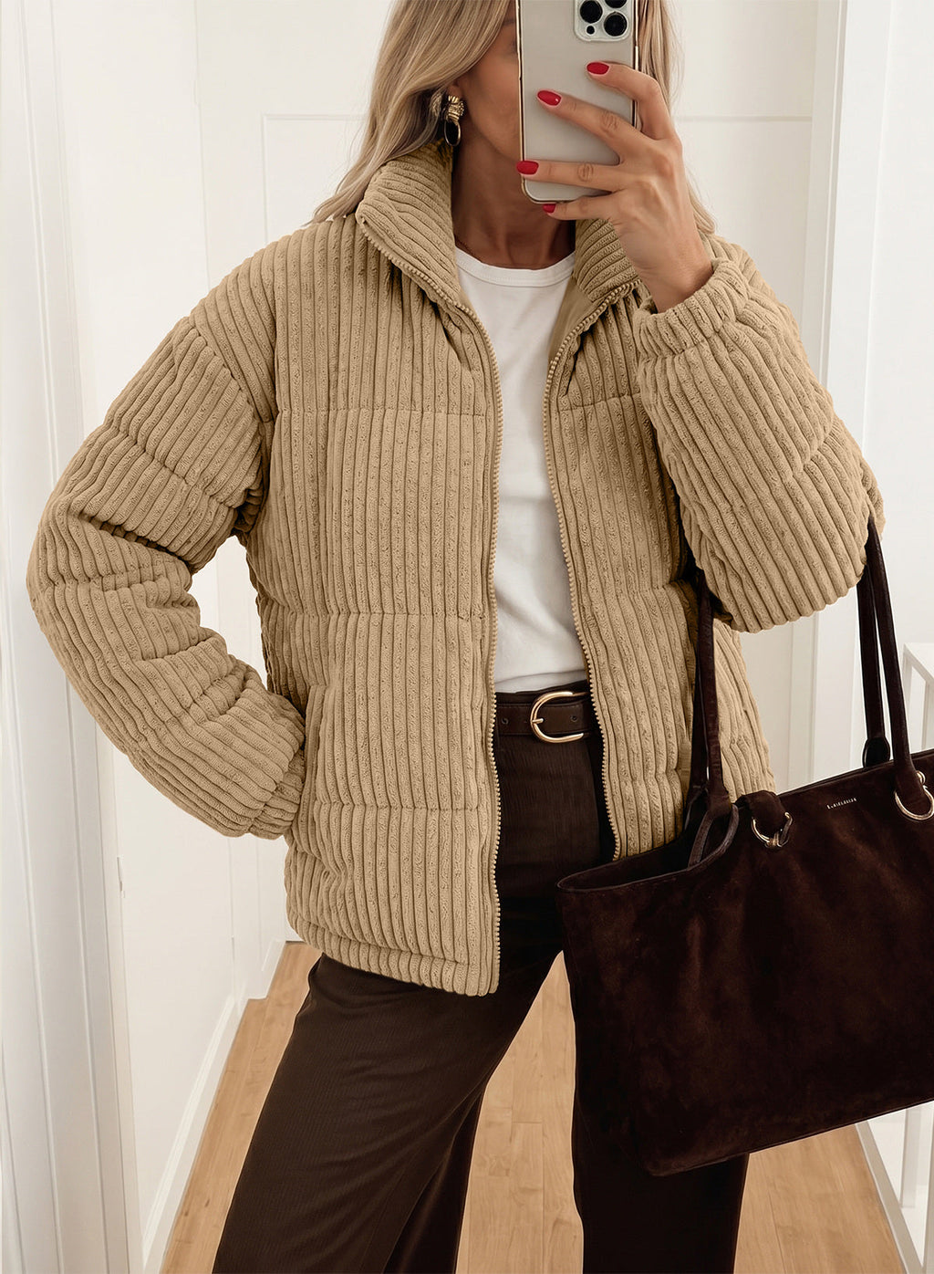 Corduroy Padded Coat In Fall/Winter