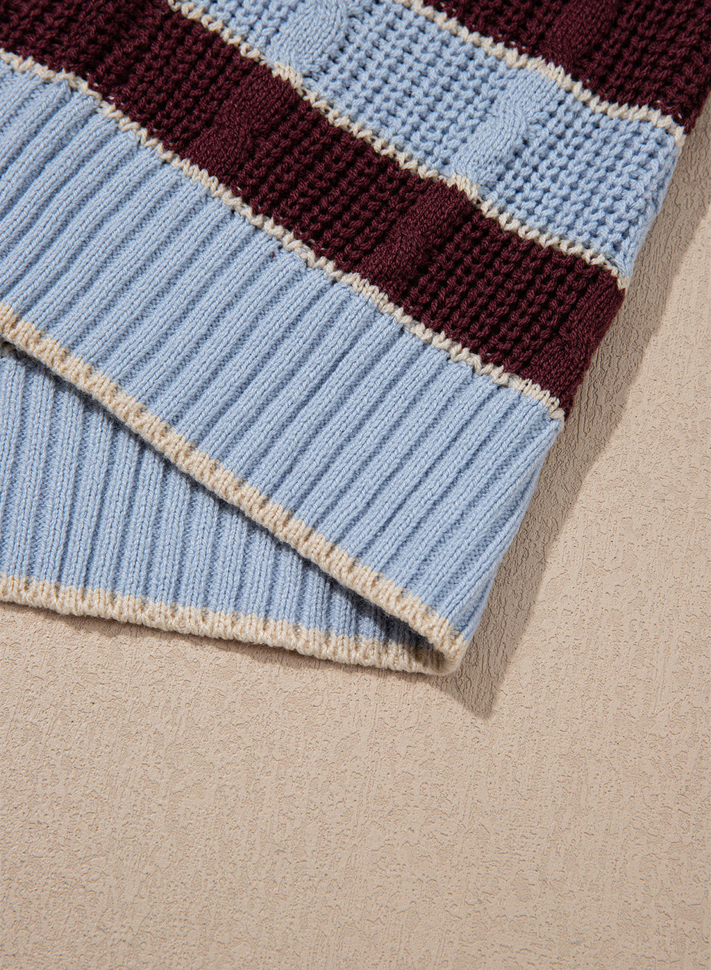 Dokotoo Sweaters for Women Long Sleeve Striped Color Block Button Polo Lapel Collar Cable Knit Casual Pullover Sweater Tops