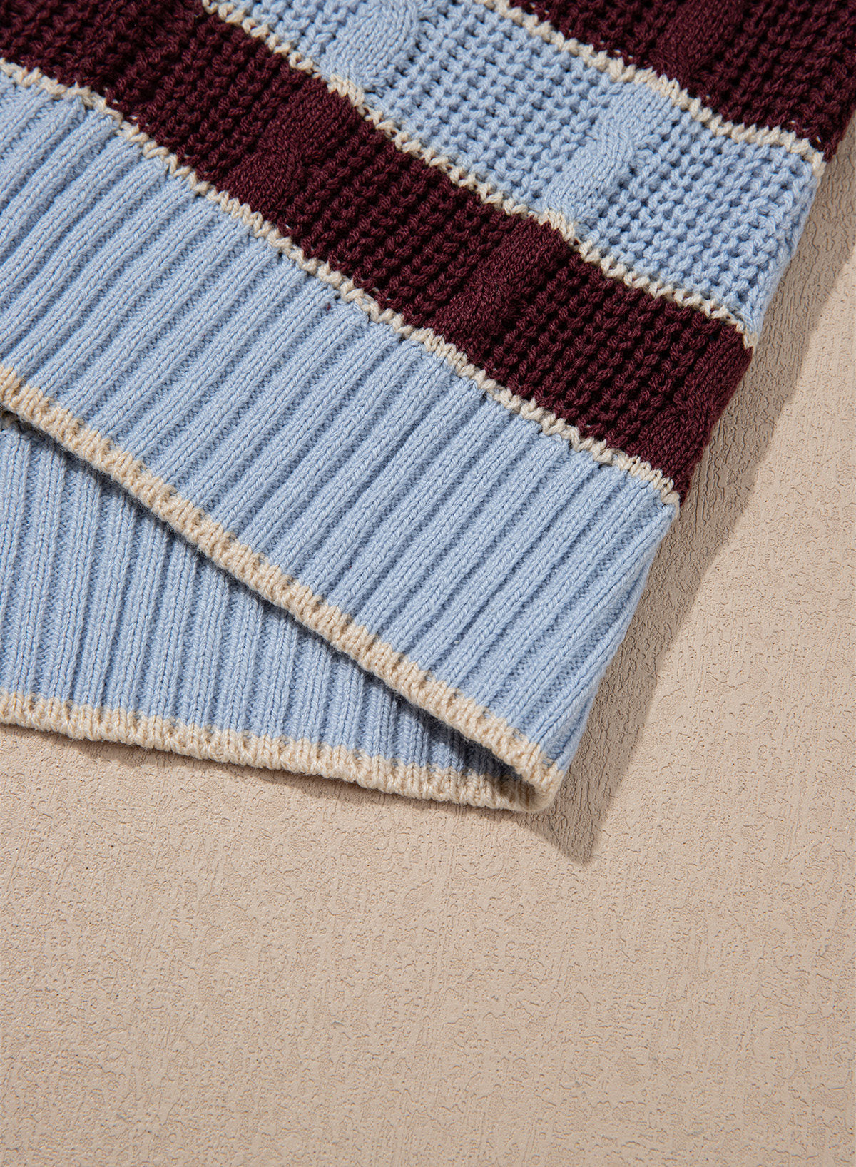 Dokotoo Sweaters for Women Long Sleeve Striped Color Block Button Polo Lapel Collar Cable Knit Casual Pullover Sweater Tops