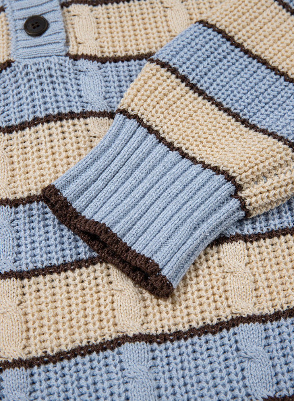Dokotoo Sweaters for Women Long Sleeve Striped Color Block Button Polo Lapel Collar Cable Knit Casual Pullover Sweater Tops