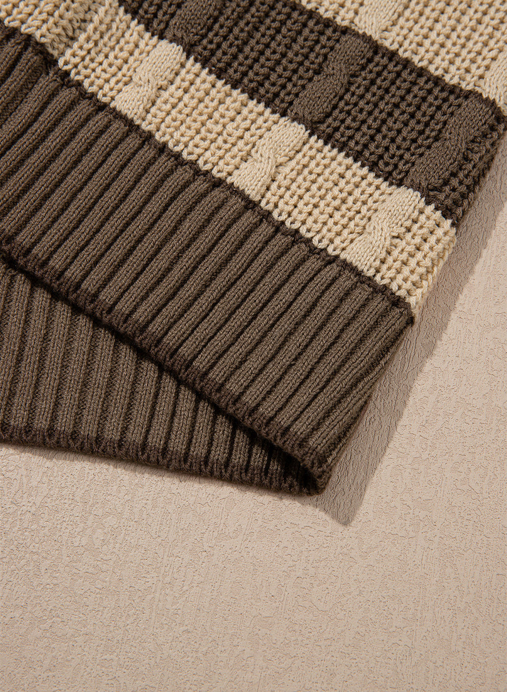 Dokotoo Sweaters for Women Long Sleeve Striped Color Block Button Polo Lapel Collar Cable Knit Casual Pullover Sweater Tops
