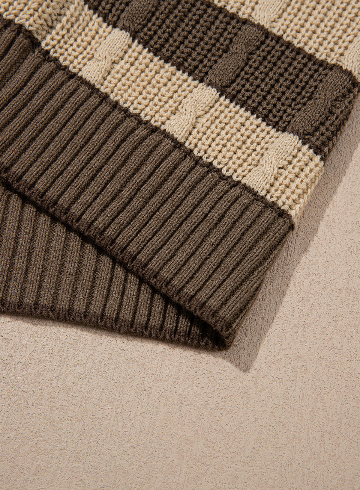 Dokotoo Sweaters for Women Long Sleeve Striped Color Block Button Polo Lapel Collar Cable Knit Casual Pullover Sweater Tops