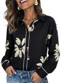 Womens Tops Polka Dot Long Sleeve Button Down Blouses