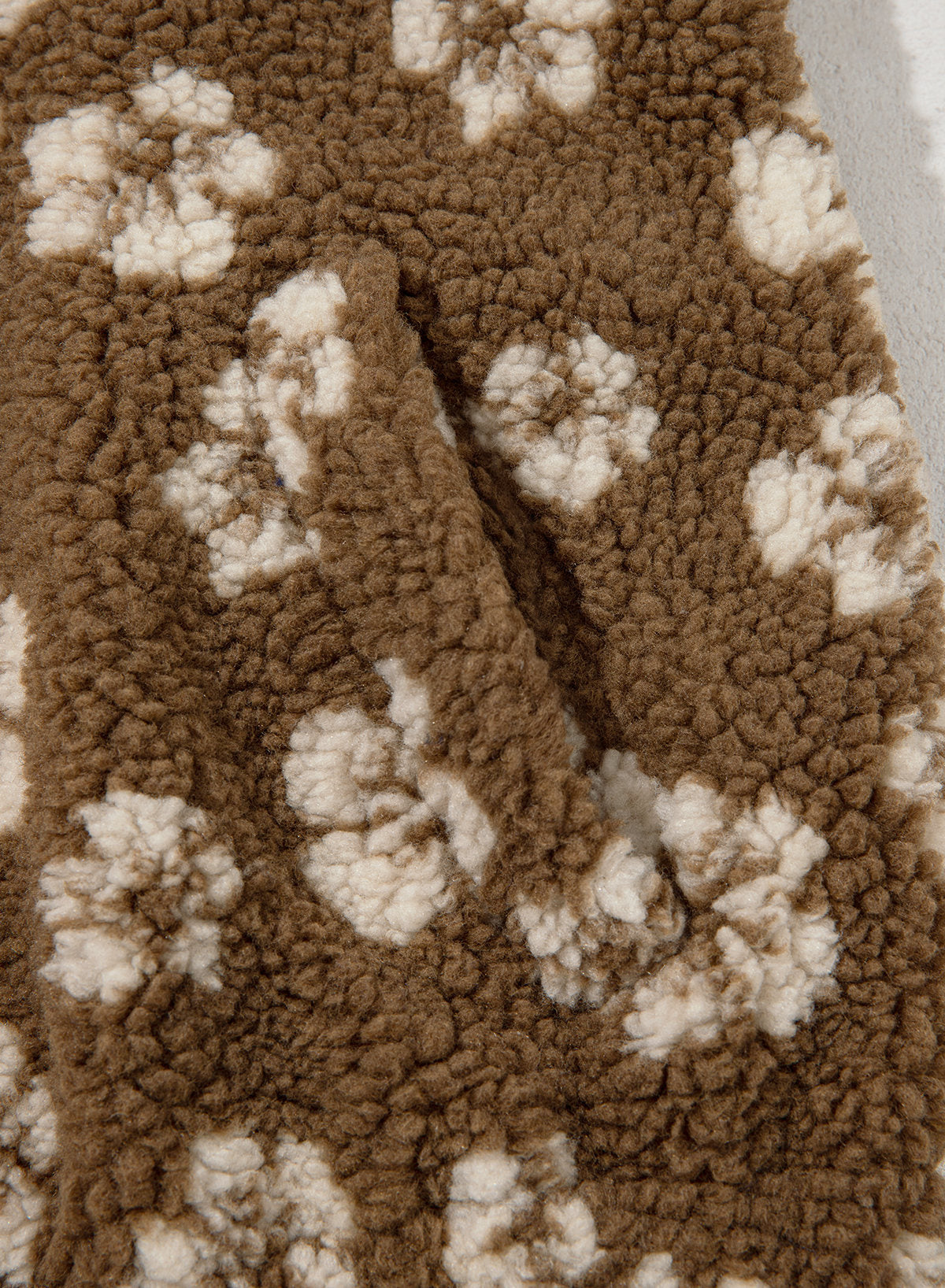 Zip Front Floral Sherpa Fleece Jacket