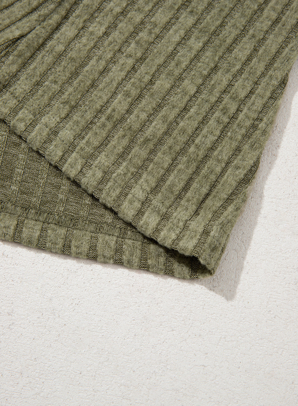 Solid Color Ribbed Knit Cowl Neck Sweater