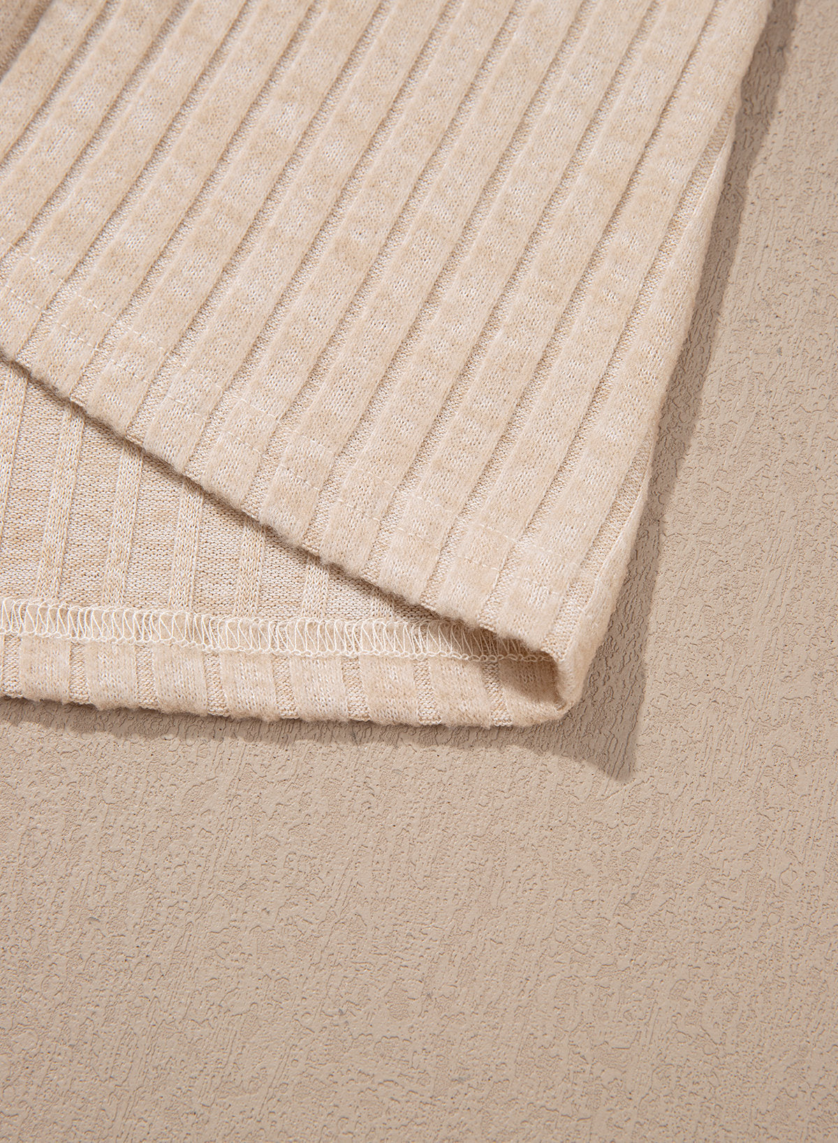 Solid Color Ribbed Knit Cowl Neck Sweater