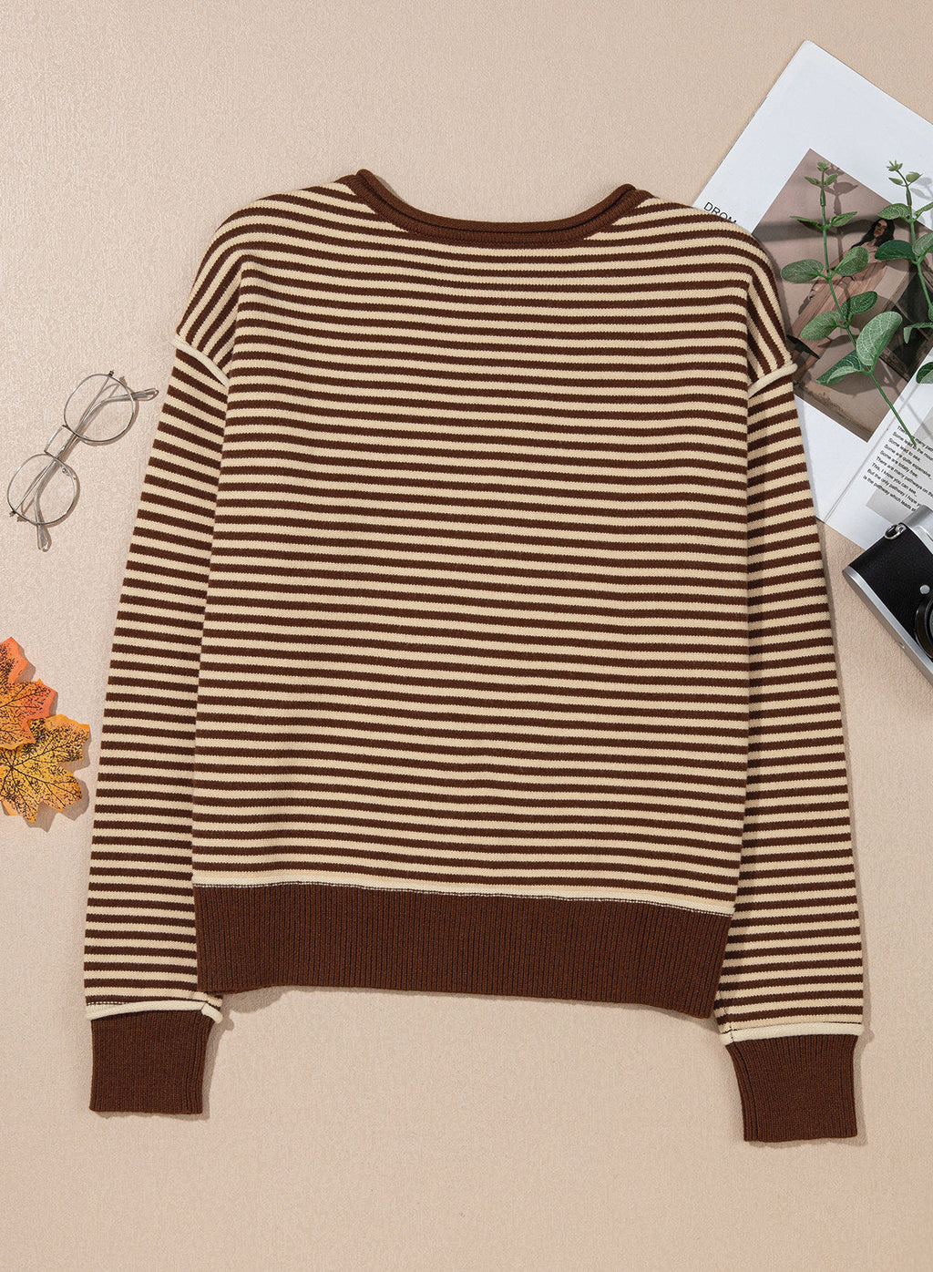 Striped color-blocked sweater