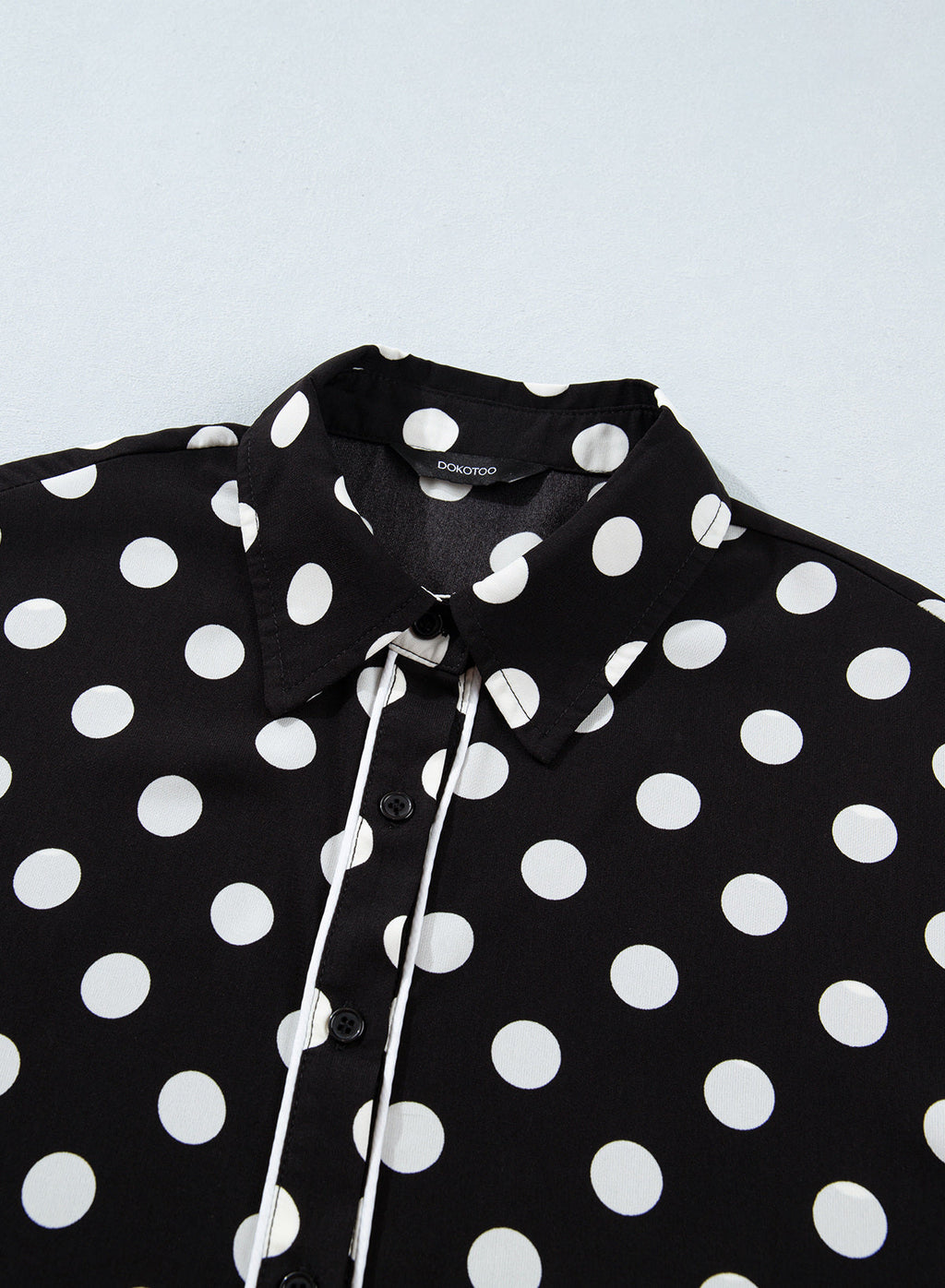 Womens Tops Polka Dot Long Sleeve Button Down Blouses