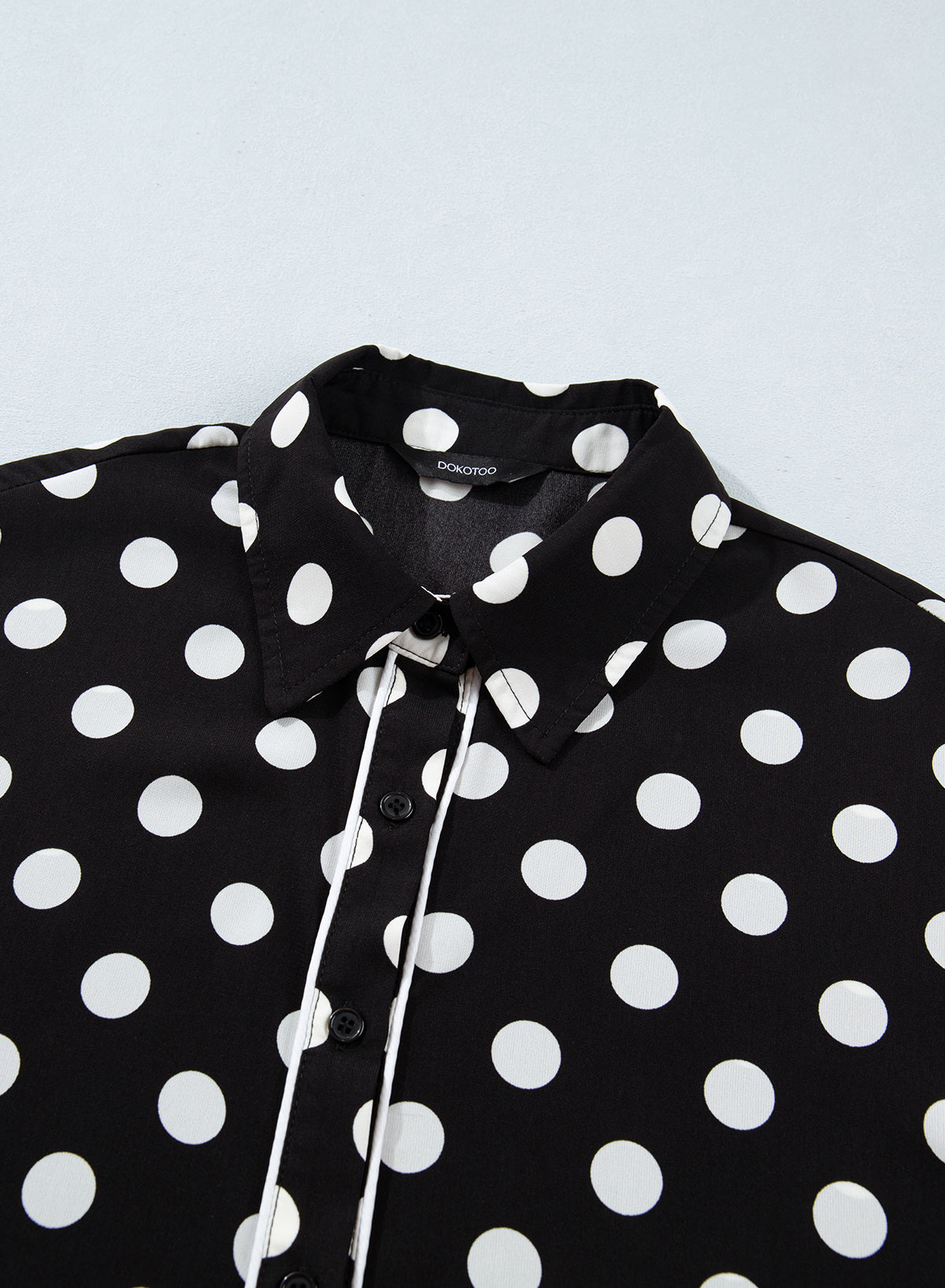 Womens Tops Polka Dot Long Sleeve Button Down Blouses