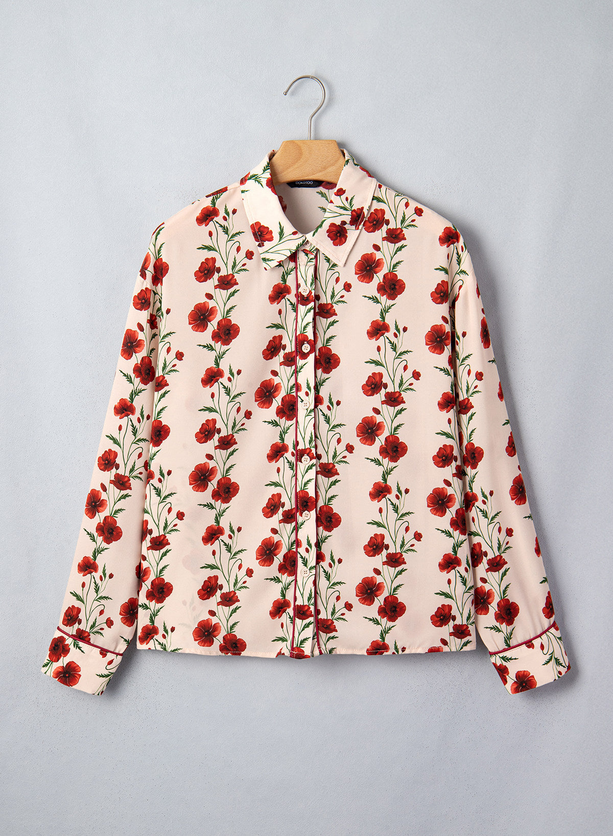 Womens Tops Polka Dot Long Sleeve Button Down Blouses
