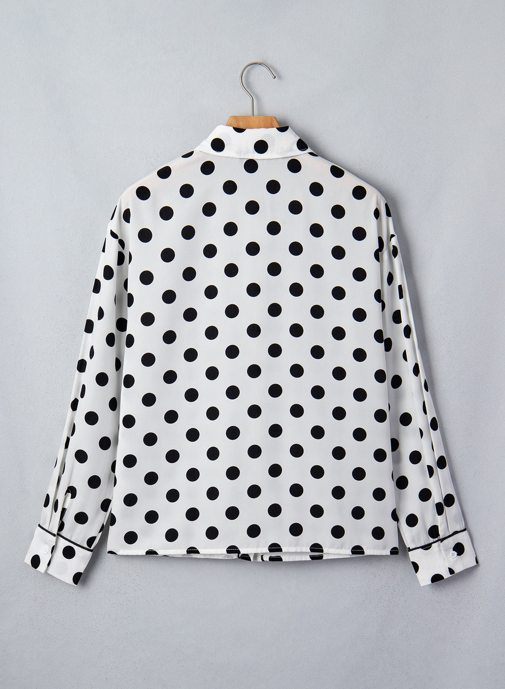 Womens Tops Polka Dot Long Sleeve Button Down Blouses