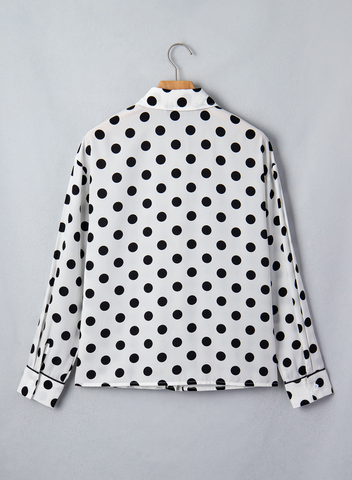Womens Tops Polka Dot Long Sleeve Button Down Blouses