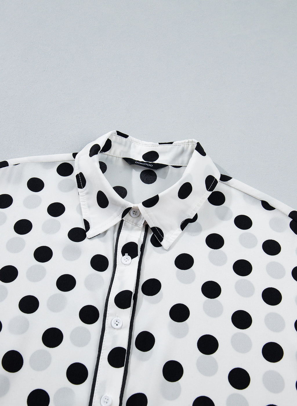 Womens Tops Polka Dot Long Sleeve Button Down Blouses