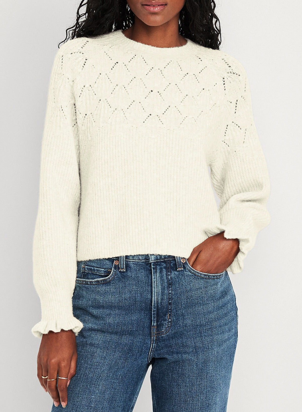 Womens Sweaters Hollow Out Casual Pullover Sweater Tops Fall Winter