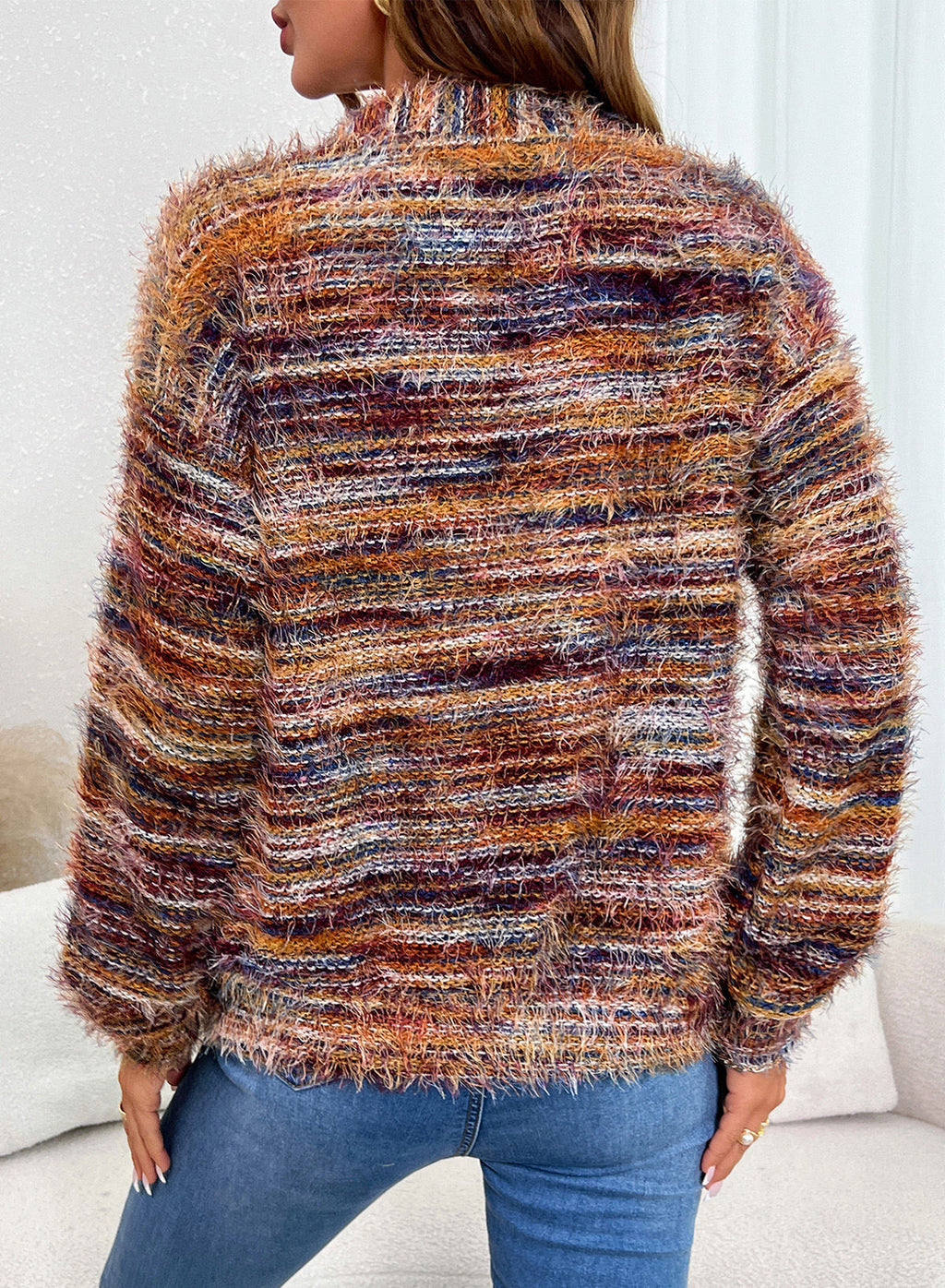 Oversized Textured Cardigan Spring Casual Y2k 90's Stripe Knit Airport Holiday Cardigan Fall Winter Evening Party Elegant Sweater Spring