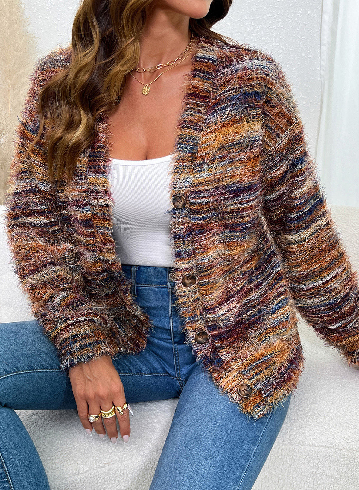 Oversized Textured Cardigan Spring Casual Y2k 90's Stripe Knit Airport Holiday Cardigan Fall Winter Evening Party Elegant Sweater Spring