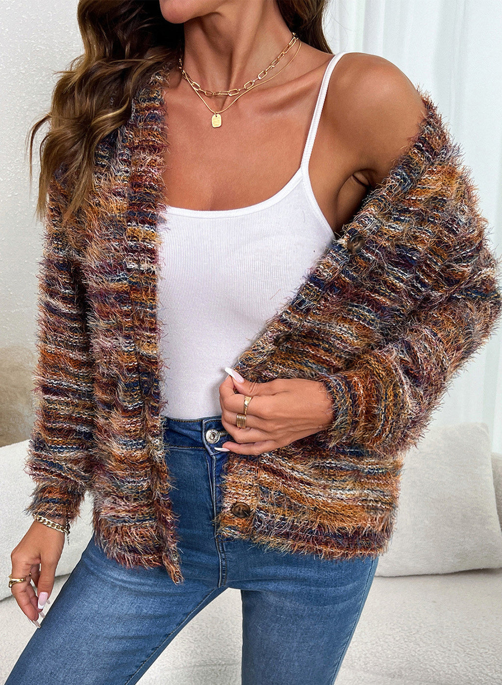 Oversized Textured Cardigan Spring Casual Y2k 90's Stripe Knit Airport Holiday Cardigan Fall Winter Evening Party Elegant Sweater Spring