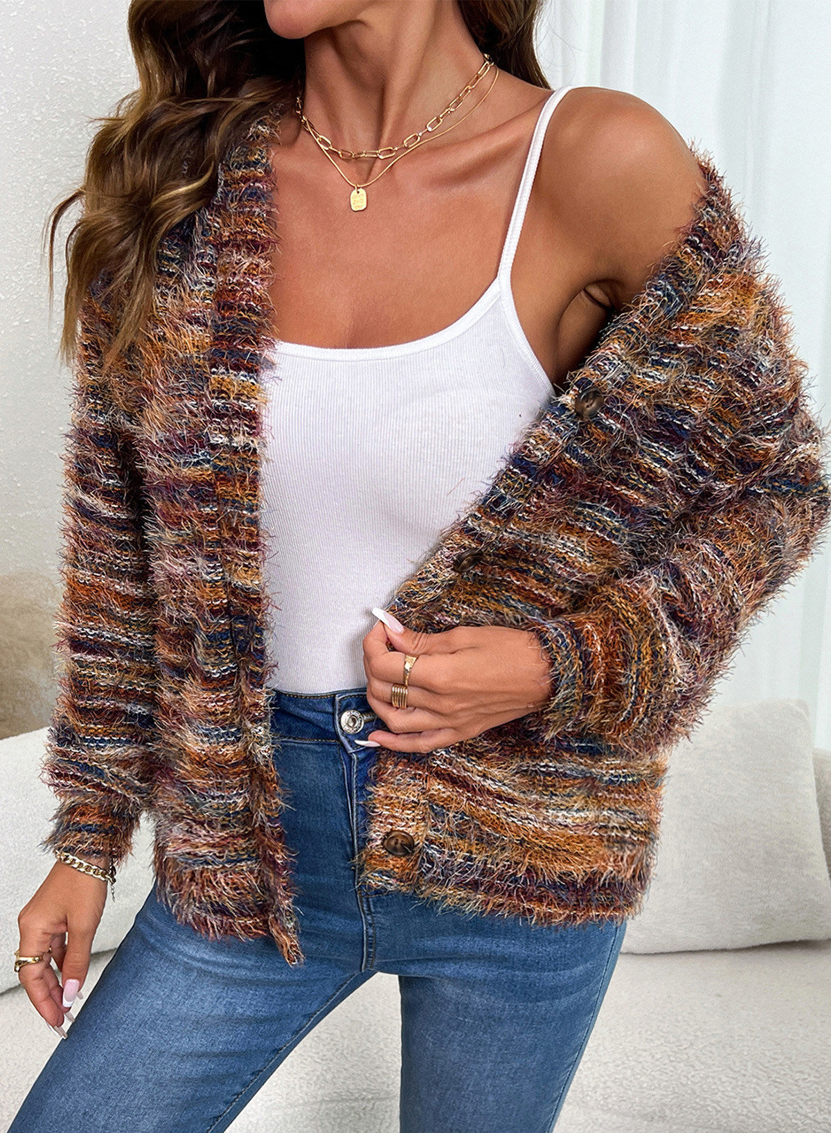 Oversized Textured Cardigan Spring Casual Y2k 90's Stripe Knit Airport Holiday Cardigan Fall Winter Evening Party Elegant Sweater Spring