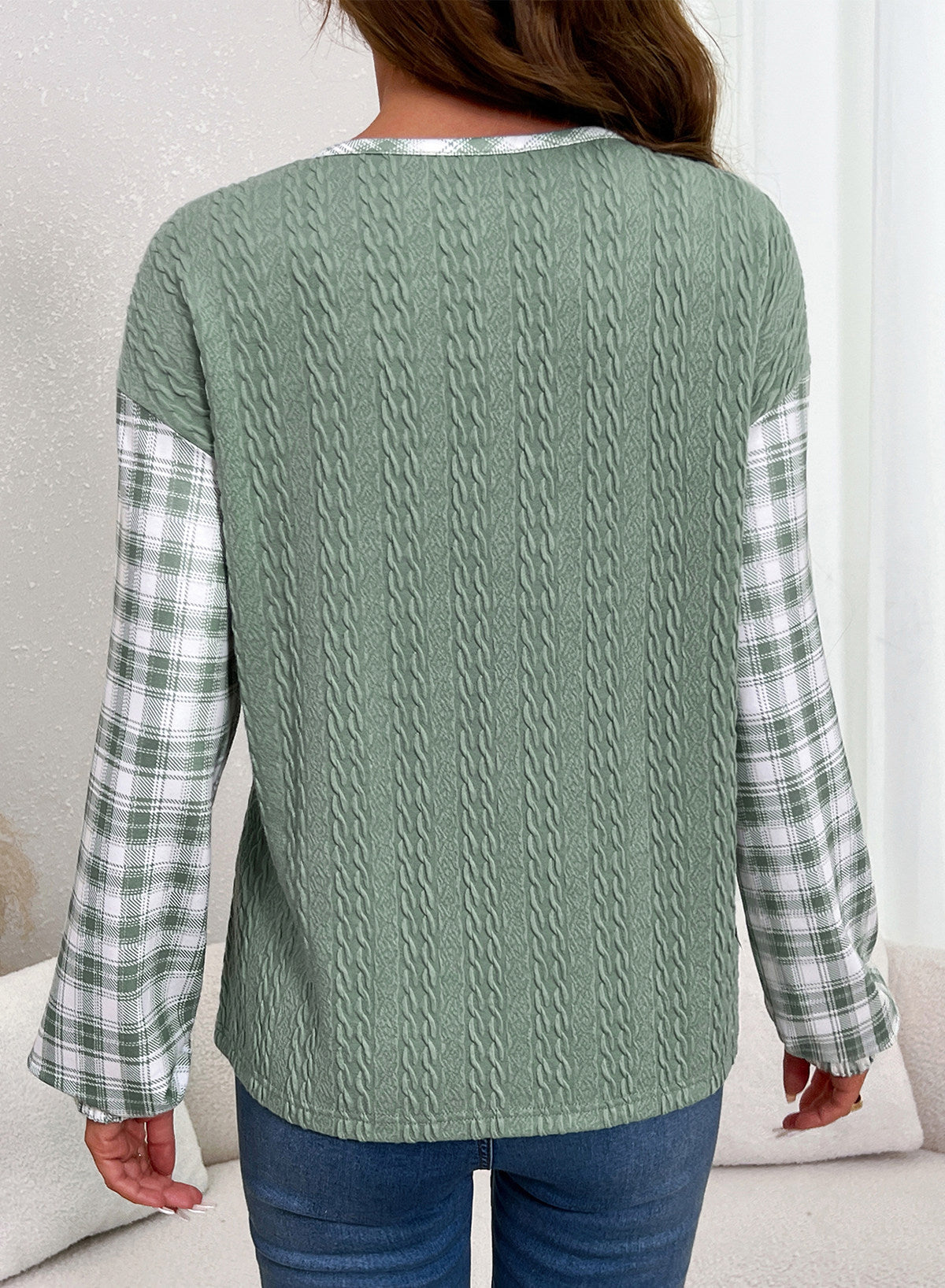 Dokotoo Long Sleeve Button Shirts for Women Trendy Loose Plaid Tunic Tops