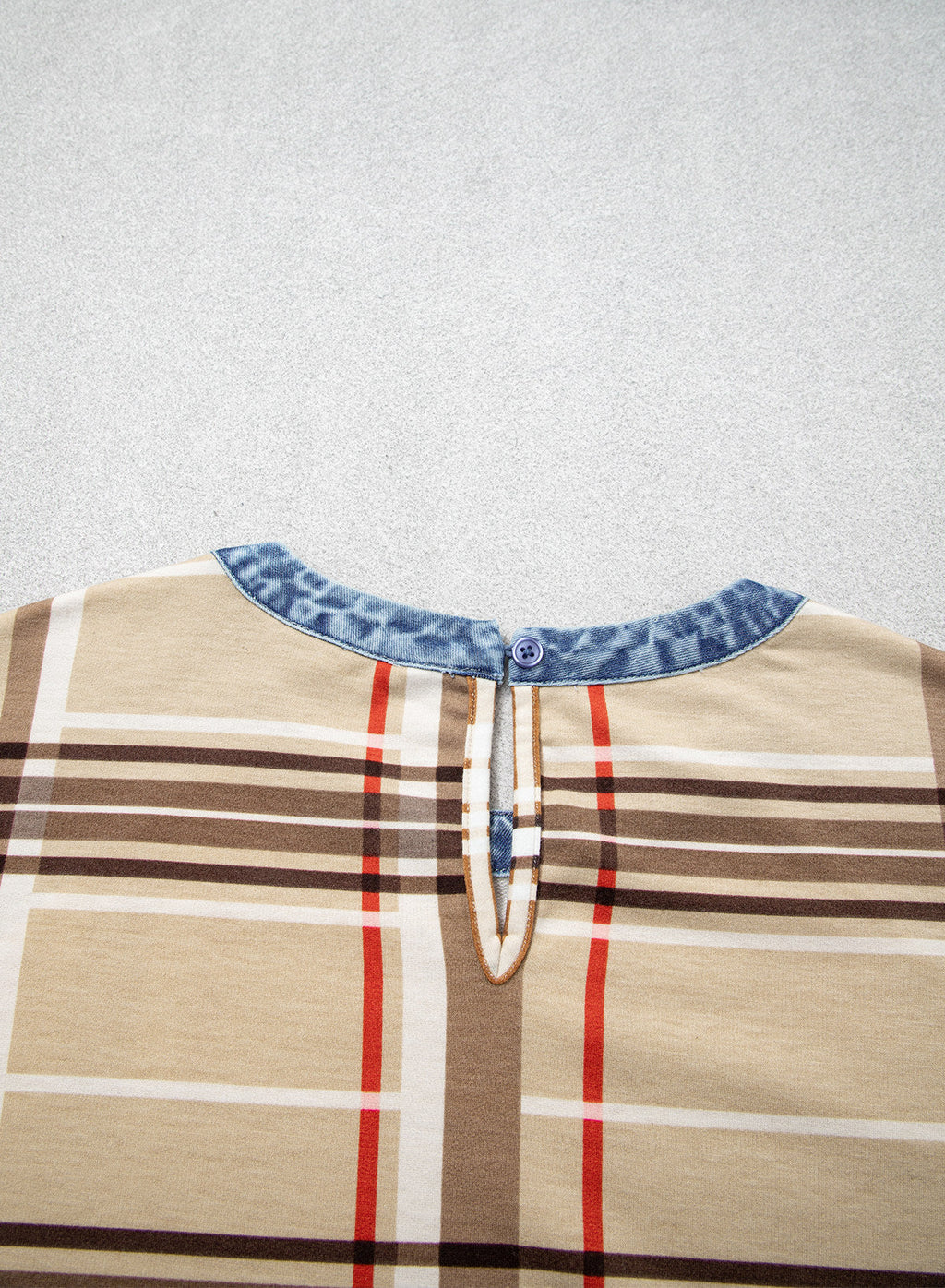 Women's Patchwork Patch Round Neck Long Sleeve Casual Loose T-Shirt