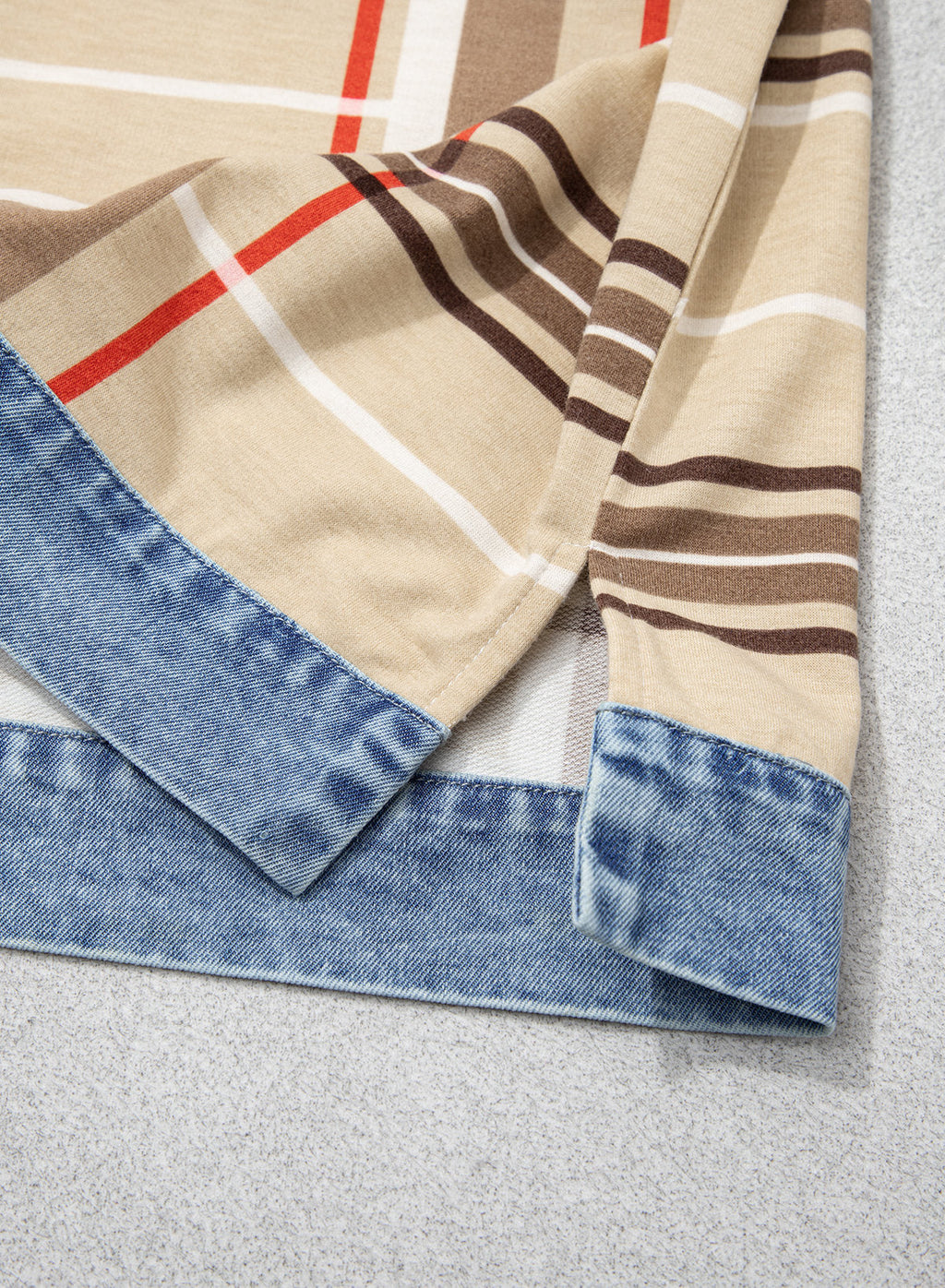 Women's Patchwork Patch Round Neck Long Sleeve Casual Loose T-Shirt