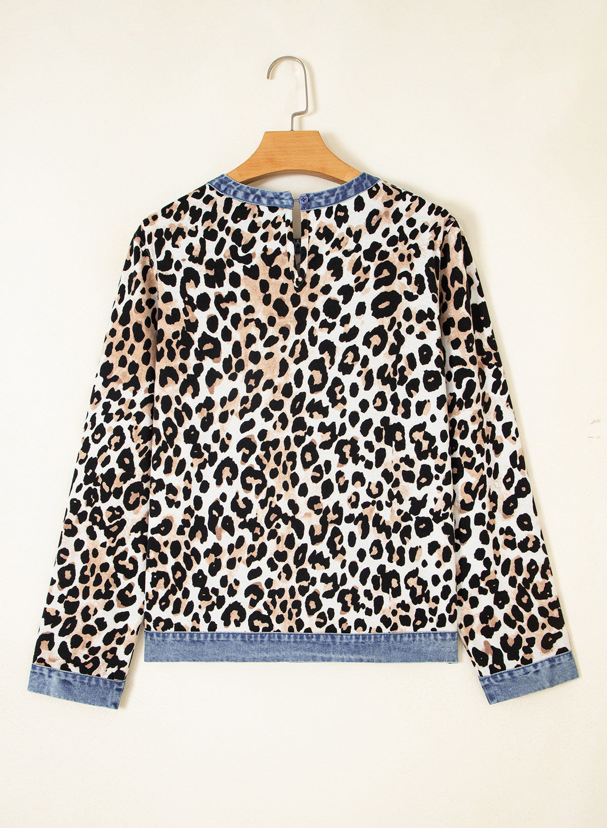 Women's Patchwork Patch Round Neck Long Sleeve Casual Loose T-Shirt