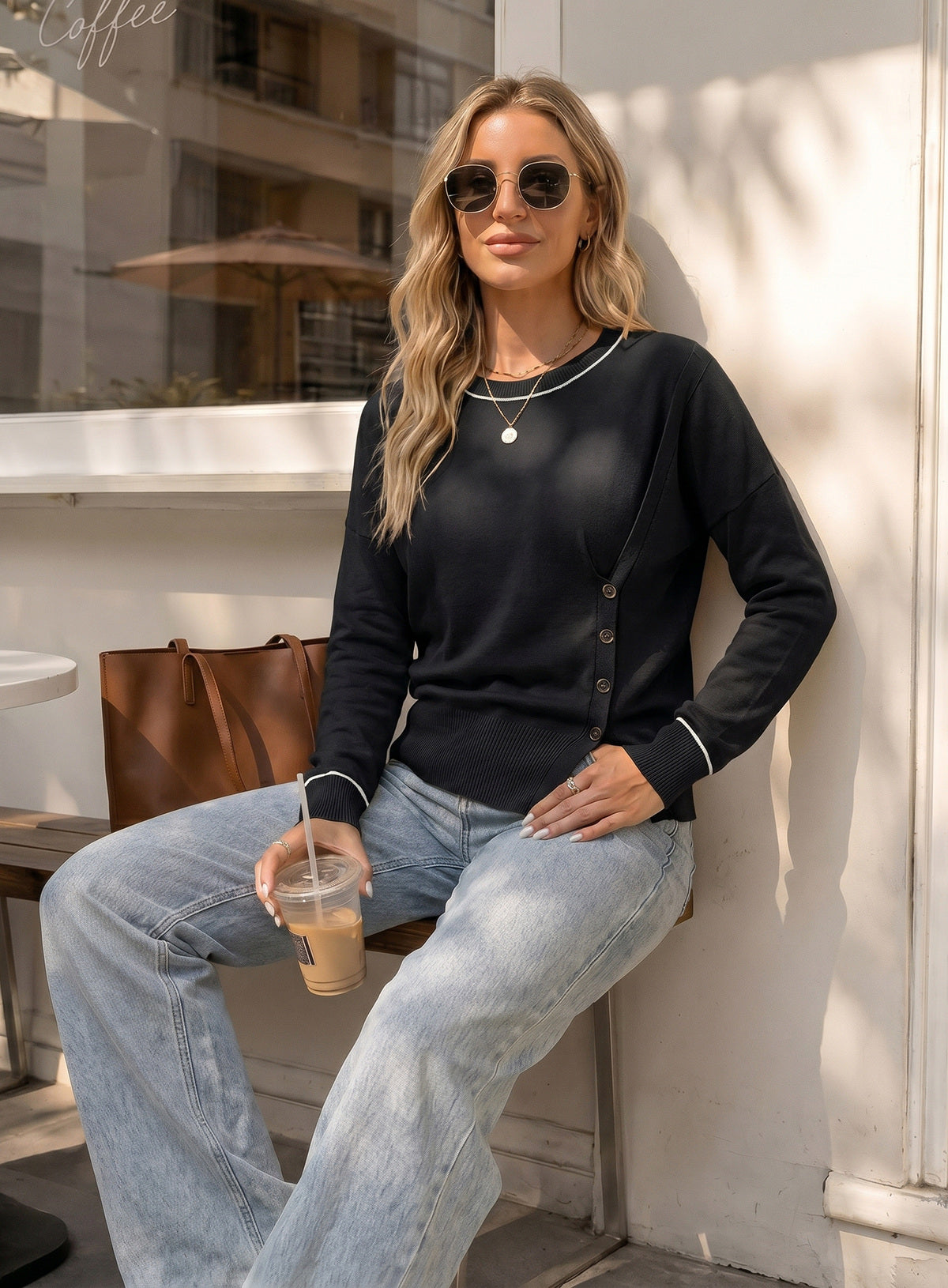 Sweaters for Women Casual Long Sleeve Asymmetrical Sweaters