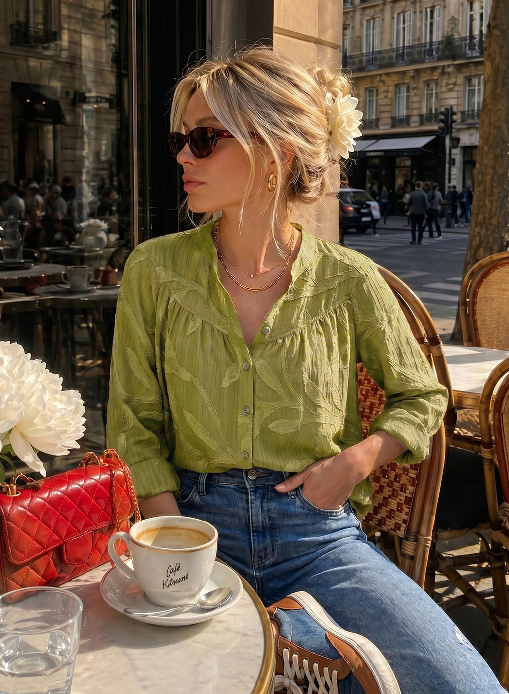 Womens Tops Casual Crewneck Boho Floral Button Down Shirts