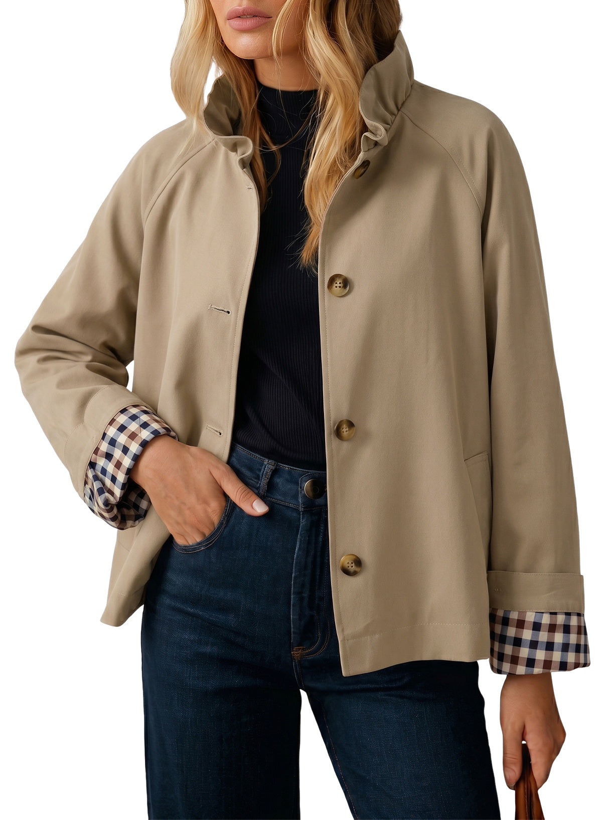 Dokotoo Womens Trench Coat Lightweight Single Breasted Jacket Outerwear