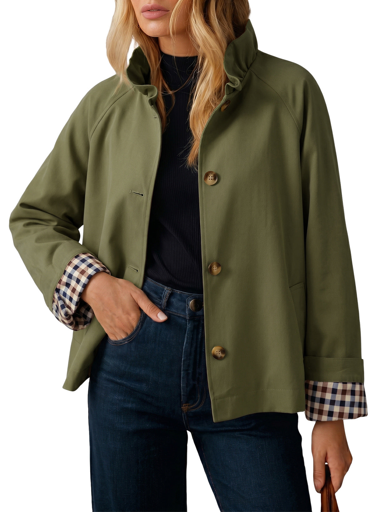 Dokotoo Womens Trench Coat Lightweight Single Breasted Jacket Outerwear