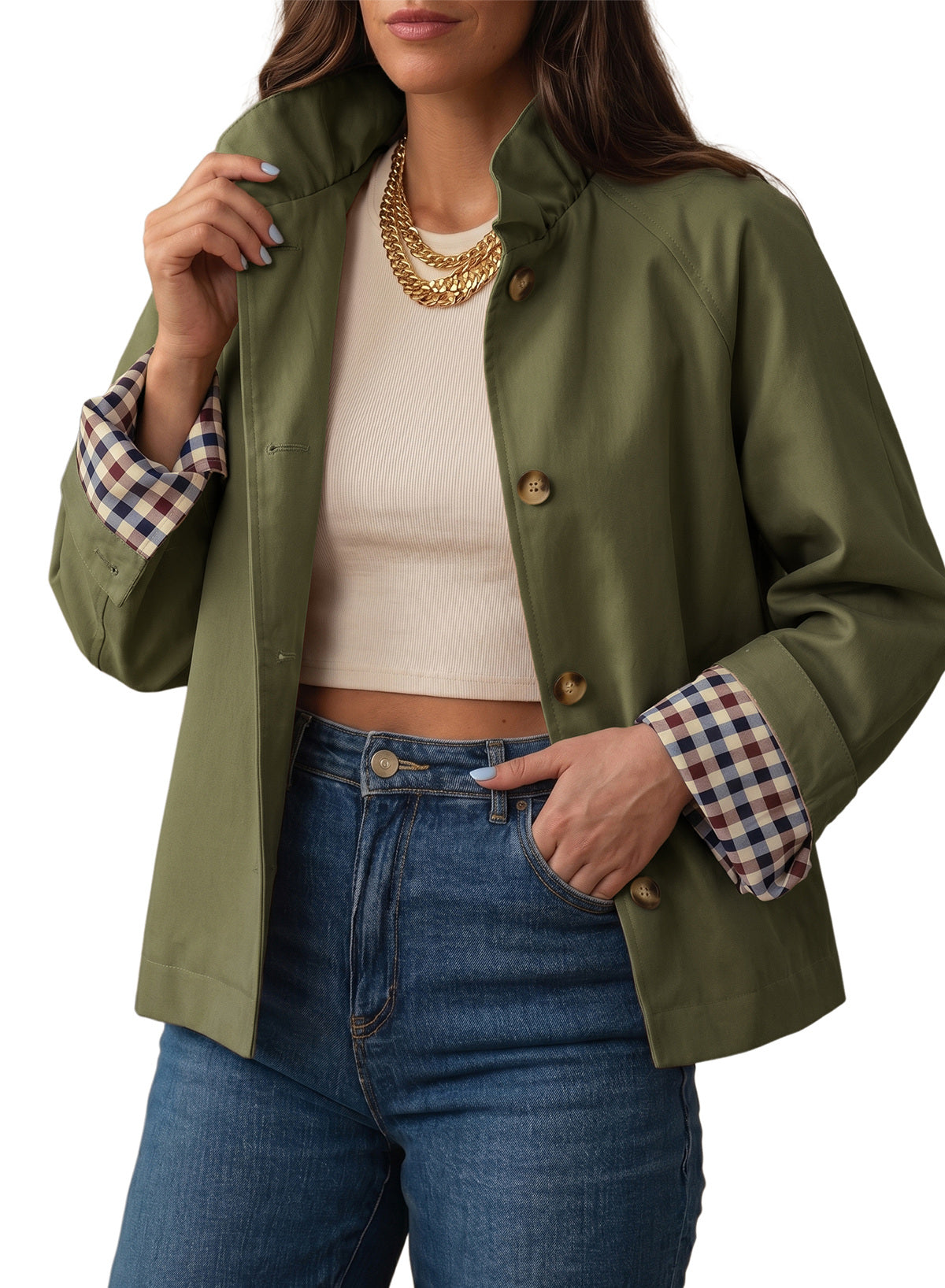 Dokotoo Womens Trench Coat Lightweight Single Breasted Jacket Outerwear