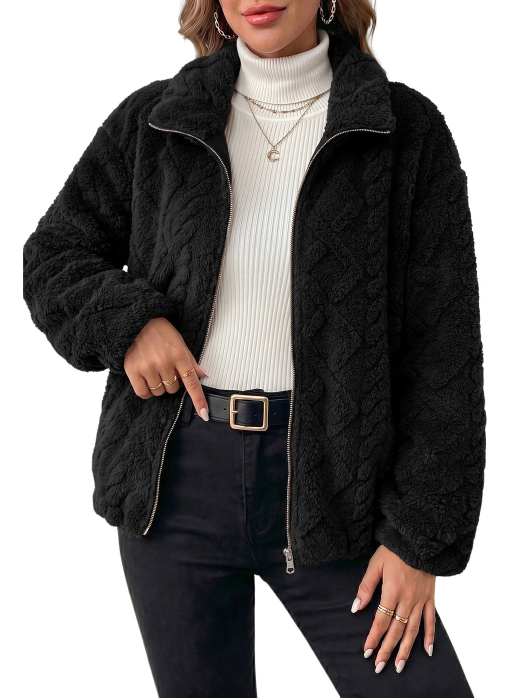 Dokotoo Women's Full Zip Fleece Winter Jacket 2026 Fall Warm Outerwear Coat