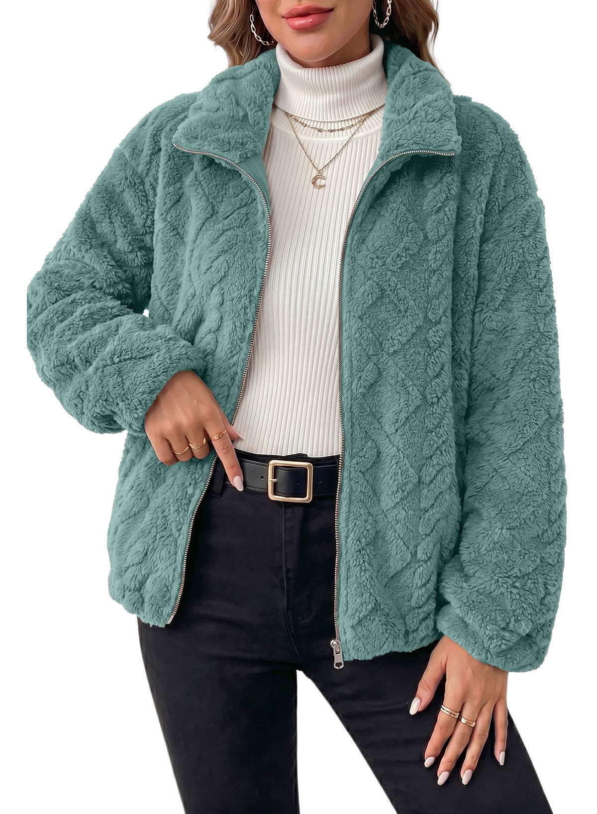 Dokotoo Women's Full Zip Fleece Winter Jacket 2026 Fall Warm Outerwear Coat