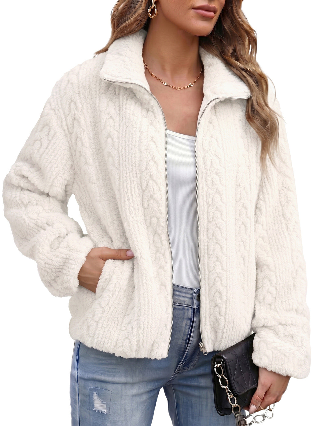 Dokotoo Women's Full Zip Fleece Winter Jacket 2026 Fall Warm Outerwear Coat