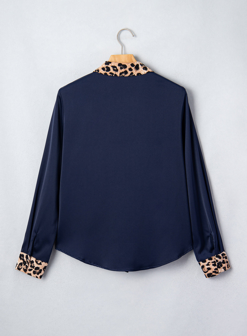 Dokotoo Womens Tops Business Casual Outfits Long Sleeve V Neck Button Down Shirts Satin Leopard Print Elegant Work Blouses
