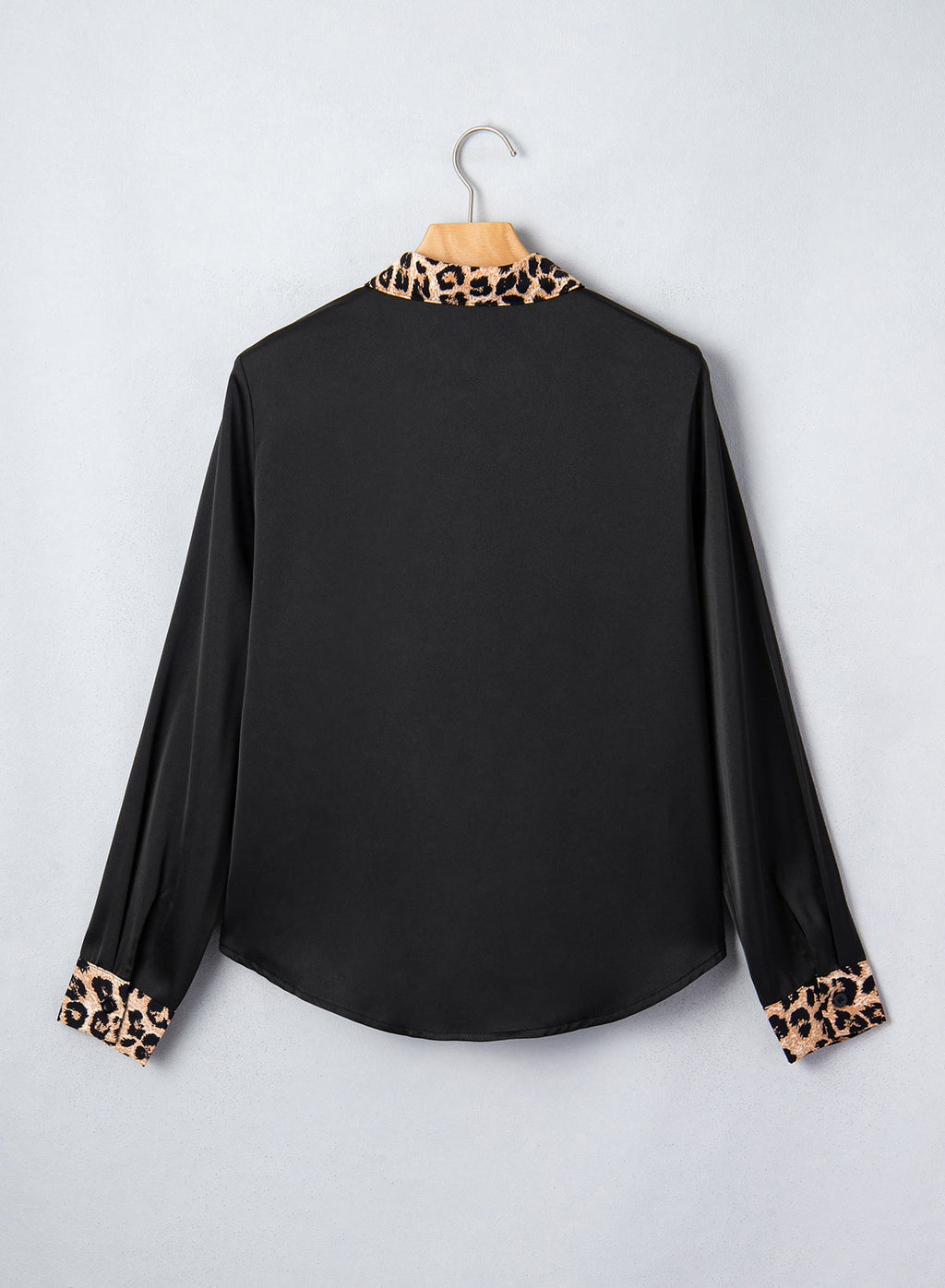 Dokotoo Womens Tops Business Casual Outfits Long Sleeve V Neck Button Down Shirts Satin Leopard Print Elegant Work Blouses