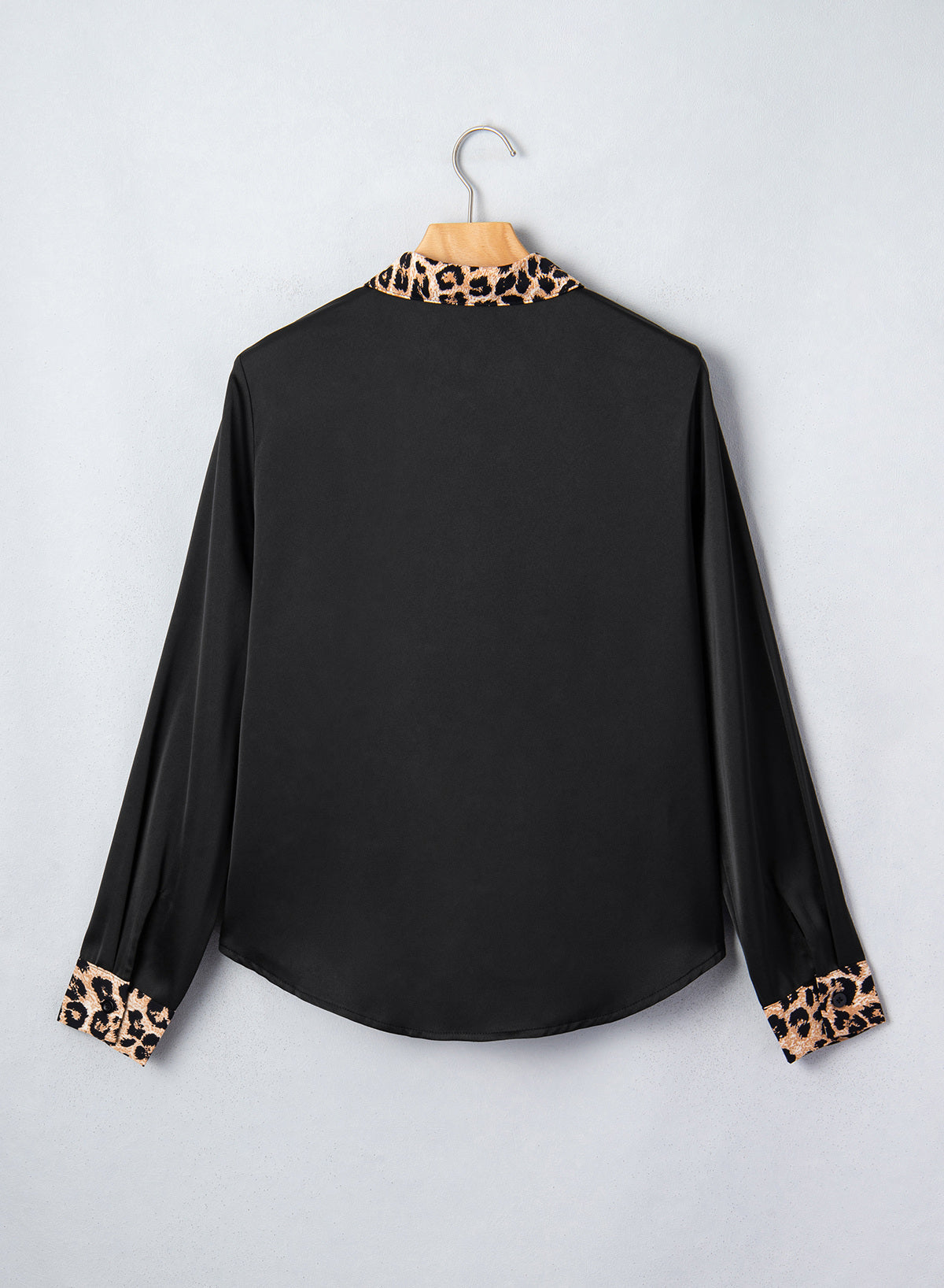 Dokotoo Womens Tops Business Casual Outfits Long Sleeve V Neck Button Down Shirts Satin Leopard Print Elegant Work Blouses