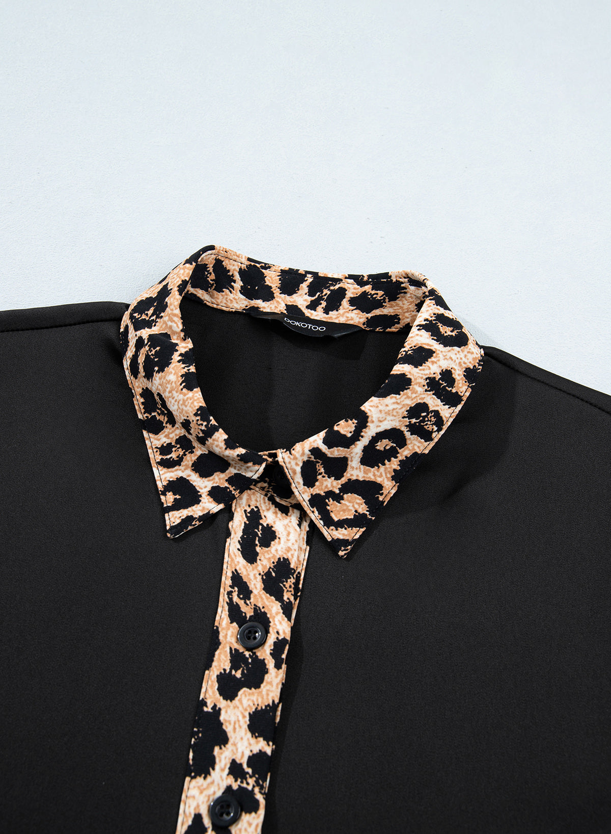 Dokotoo Womens Tops Business Casual Outfits Long Sleeve V Neck Button Down Shirts Satin Leopard Print Elegant Work Blouses