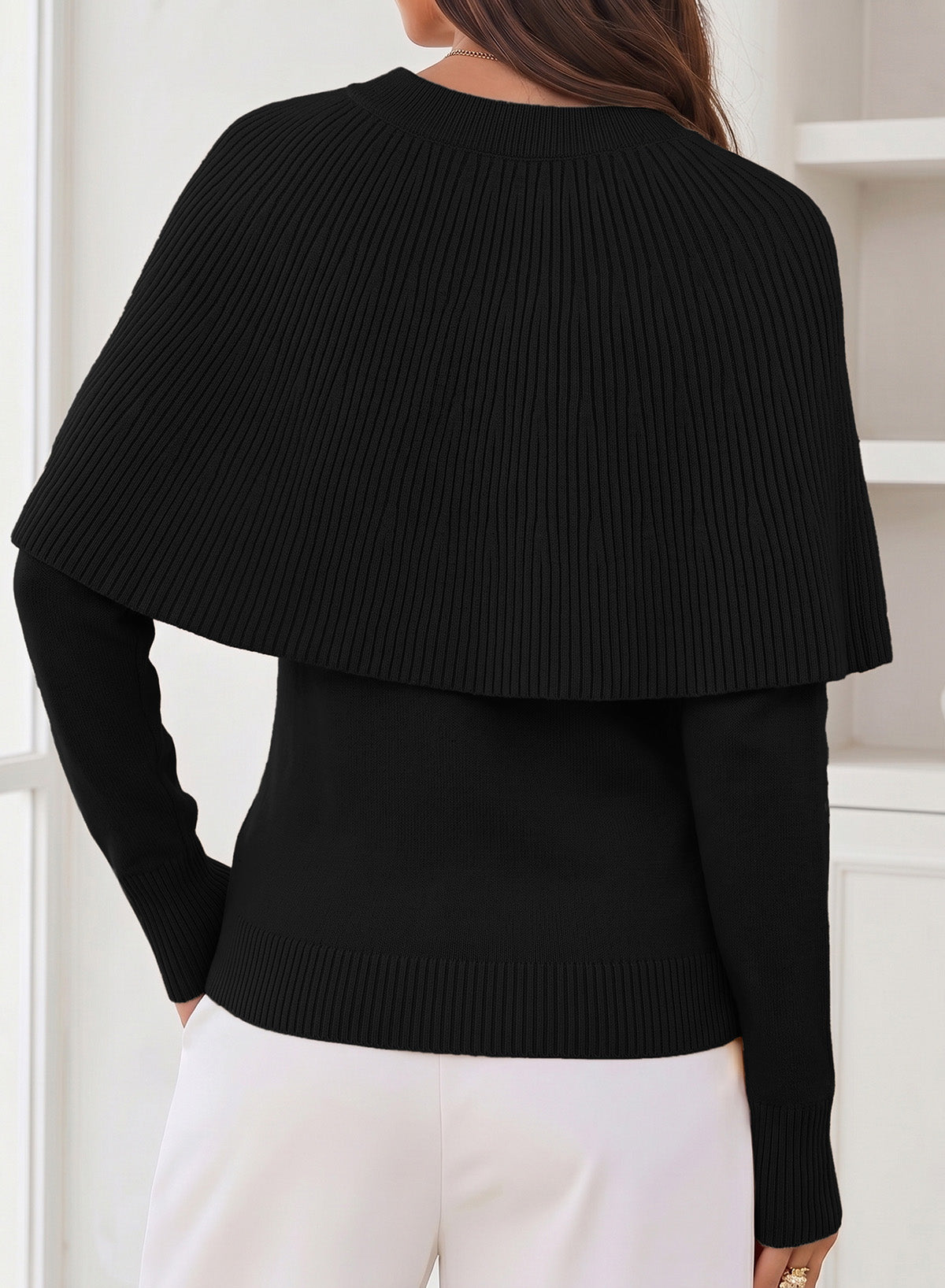 Dokotoo Poncho Sweaters for Women Lightweight Pullover Soft Knit Cape Tops
