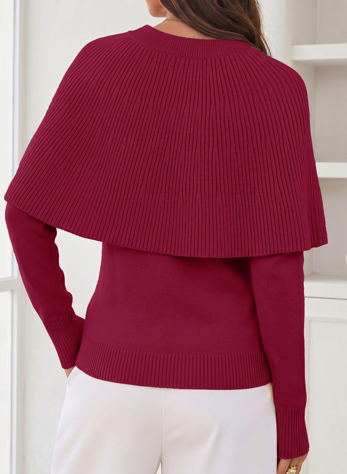 Dokotoo Poncho Sweaters for Women Lightweight Pullover Soft Knit Cape Tops